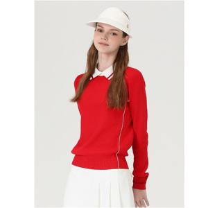 [엘르골프]여성 사이드 포인트 폴로 스웨터 6K63601-500 레드