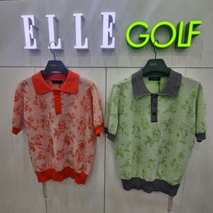 [엘르골프]여성 여름 플라워패턴 폴로 스웨터6L43601_DJ