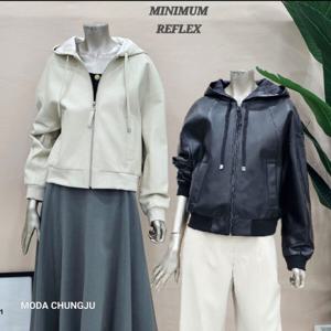 [미니멈]MD 면배색 후드 리얼양가죽 점퍼 자켓 MD MZAKLJ2970_CJ