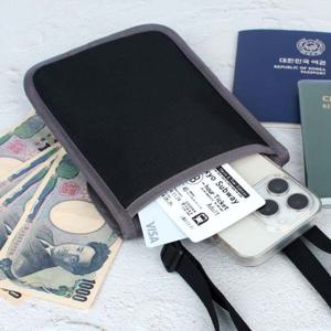 덮개형 안티스키밍 여행가방 그레이 RFID차단가방 안티스키밍가방 안티스키밍여권케이스 전대 안티스키밍