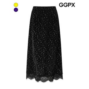 [GGPX]벨벳 플라워 레이스 롱 스커트 (GPBSK011F)