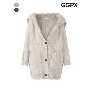 [GGPX]퍼 트리밍 세라 카라 울 니트 가디건 (GPBKG029F)