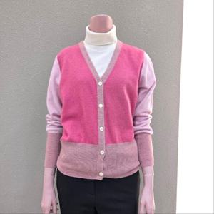 [꼼빠니아]모혼방 브이넥 배색 가디건 CAEW0-WSC730_IC