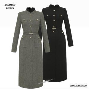 [미니멈]MD 울 헤링본 레이스 넥 원피스 MD MYDAWO0460MX