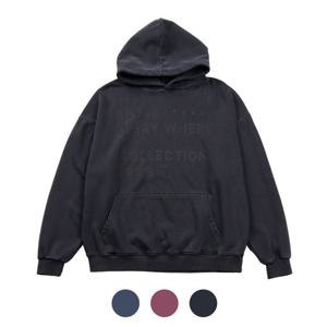 [모로엠]3컬러 기모 피그먼트 쭈리 후드티셔츠 TG-TSW-Q006