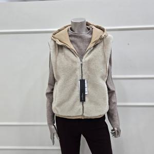 [미니멈]MZJFV0610BE 페이크 우븐배색 후드 베스트