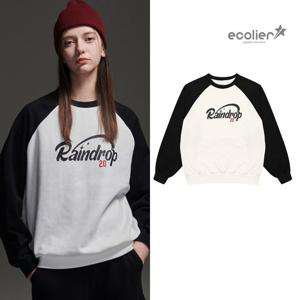 [에꼴리에]여자 겨울이월 루즈핏배색라글란맨투맨티(24RT492)