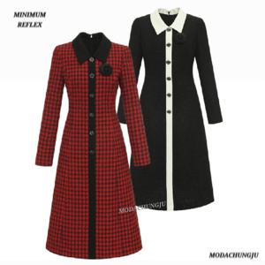 [미니멈]MD 플라워 포인트 카라 원피스  MD MYDAWO1280BK