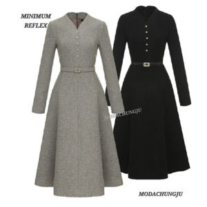 [미니멈]MD 울 브이넥 섀도우 플레어원피스 MD MYDAWO1170BK