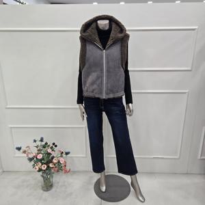 [미니멈]MZDKLV0660GY페이크 리버시블 후드 베스트