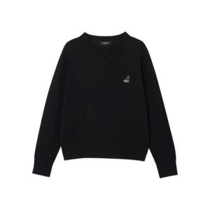 캉골긴팔티 CQK KRFW-KN19110BK 우먼스 브이넥 풀오버 1911 블랙