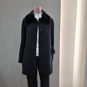 [꼼빠니아]밍크카라 하프기장 심플 코트 CAFW1-WCH520_IC