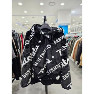 [디즈니골프]여성 레터링 페이크퍼 후드 플리스 점퍼 (DN4LJP031