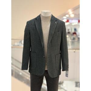 [바쏘옴므]BSZ3-JS13A 그린블랙 울 혼방 스판 콤비 캐주얼 자켓