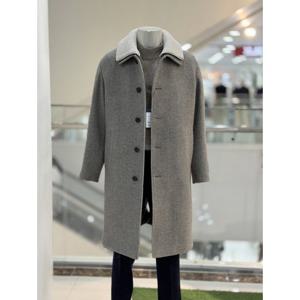 [바쏘옴므]WSZ4CJ12 베이지 울캐시미어 혼방 니트 탈부착 롱코트