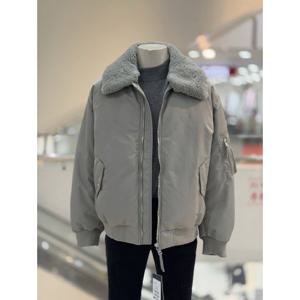 [바쏘옴므]WSZ4-UA62 그레이 구스다운 오버핏 항공점퍼 숏패딩