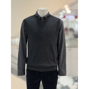 [바쏘옴므]WSZ3-WV05 차콜 캐시미어 혼방 기본 브이넥 니트 조끼