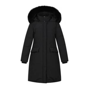 [핑]여성  폭스퍼 후드구스다운 점퍼121E4JA354_BK