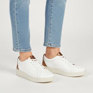 핏플랍 랠리 레더 화이트 브론즈 여성 메탈릭 백탭 스니커즈 (DQ3-B16)