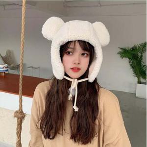 겨울모자 뽀글이 양털 베어귀도리 귀달이 여성 방한모