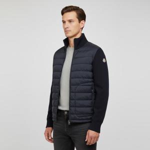 몽클레르   25FW 몽클레어 9B50700 A9341 트리콧 로고 패치 패딩 울 가디건 자켓