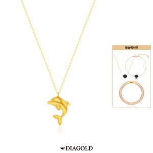디아골드 24K 순금 행운 돌고래  목걸이+14K 금볼 오닉스 목걸이,팔찌세트+테니스팔찌