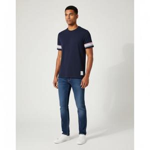 톰브라운 MJS204A  스트라이프 텍스쳐 코튼 숏슬리브 반팔