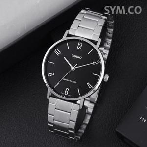 카시오 MTP-VT01D-1B2 라지사이즈 심플 아날로그 캐쥬얼 남자 메탈 시계 d