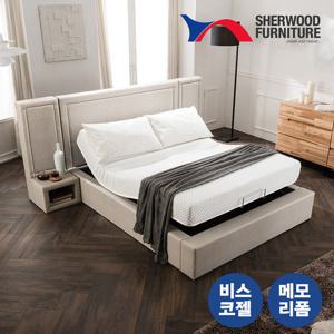 [쉐우드가구] 헤븐리 가죽 모션베드 Q 비스코젤 메모리폼