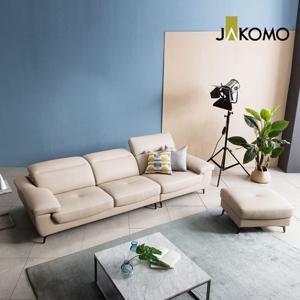 [자코모] 르네 4인 기능성 천연면피 소가죽 소파+스툴