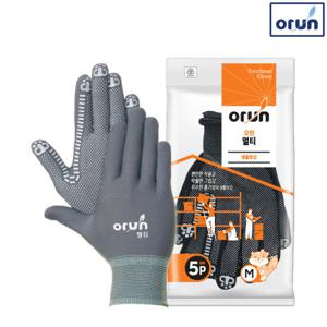 [오런]멀티5P 코팅장갑_면장갑/목장갑/작업장갑