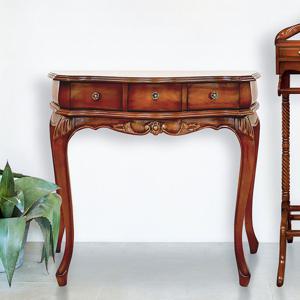 유캐슬 마호가니 엔틱 원목 콘솔 수납장 서랍장 테이블