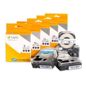 LMK 라벨테이프 라벨지 14MWR (흰색바탕/빨강글씨)