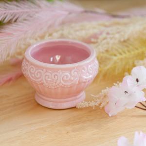 [3+1] 도자기 원형 화분 파스텔레이스 8x5cm 조화꽃 전용 다육 인테리어 장식 소품 원예