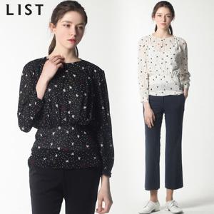 [리스트][리스트] 키홀넥 프린트 블라우스