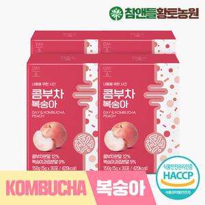 참앤들황토농원 데이앤 콤부차 복숭아 30포 4박스