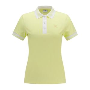 [어뉴골프] 여성 WOMEN COLLAR COLOR BLOCK SHORT T-SHIRT_YE
