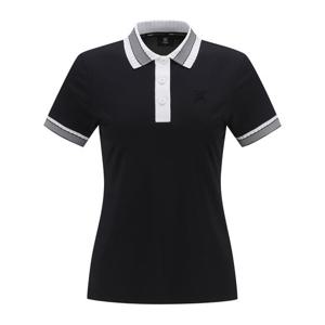 [어뉴골프] 여성 WOMEN COLLAR COLOR BLOCK SHORT T-SHIRT_BK