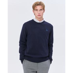 [TAG가 259,000원] 헤지스 남성 24FW 스테디셀러 네이비 짜임 울 니트 WHSW4D204N2