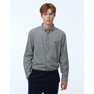 헤지스 남성 24FW 스테디셀러 그린 체크 면 긴팔캐주얼셔츠 WHSH4C331E3