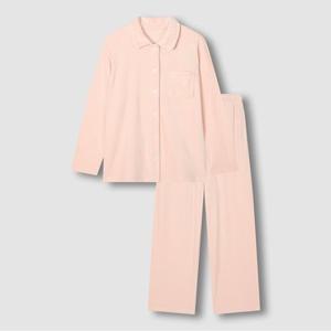 [JAJU/자주] 여 밍크 플리스 플랫 카라 파자마 세트_핑크