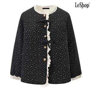 [르샵]플라워 레이스 배색 프릴 버튼업 자켓 (DP4JK020A)