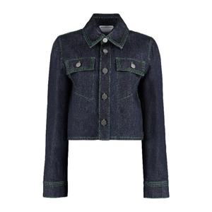 보테가베네타 콘트라스팅 스티치 크롭 데님 셔츠 688966V1N10 4