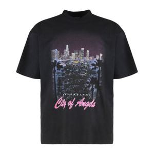 발렌시아가 시티 오브 엔젤스 라운드넥 코튼 티셔츠 764235TSVR
