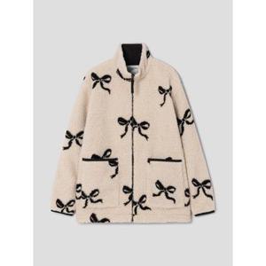 (355Y39LY1A) [에잇세컨즈] 리본 패턴 플리스 점퍼  베이지