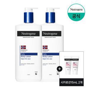 [10%더블][뉴트로지나] 데일리 바디로션 450ml x2+(증)시카로션15ml2개