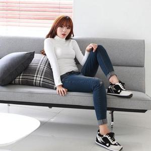 [sen몰] 여성 스판 면 기본 깔끔한 겨울 폴라티