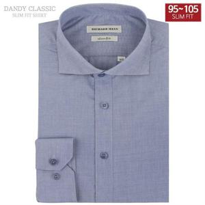와이드카라 블루 솔리드 슬림핏 와이셔츠 [SMA1243]