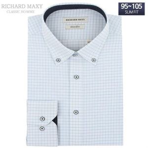 블루 체크 슬림핏 와이셔츠 - 리차드막시 SMA1200