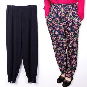 [할마마마] 무지플라워면밴딩바지2종12색상 할머니바지